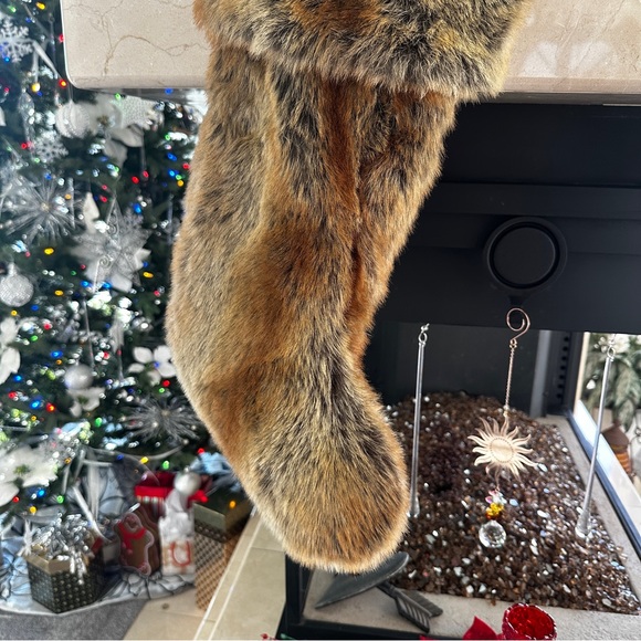 Faux Fur Christmas Stocking by Designer Tahari Home - Picture 5 of 5